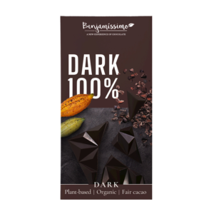 Ekologiškas tamsusis šokoladas 100%, be glitimo ir be pridėtinio cukraus | BENJAMISSIMO (60 g)