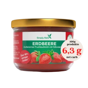 Braškių džemas, be pridėtinio cukraus | Simply keto (230 g)
