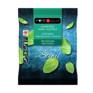 Eukalipto ir mėtos saldainiai su stevija | Pure&Good (50 g)