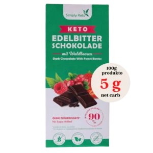 Juodasis šokoladas 60% su miško uogomis KETO | Simply keto (125 g)