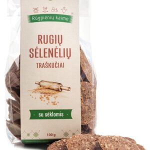 Rugių sėlenėlių traškučiai su sėklomis | Mėta (100 g)